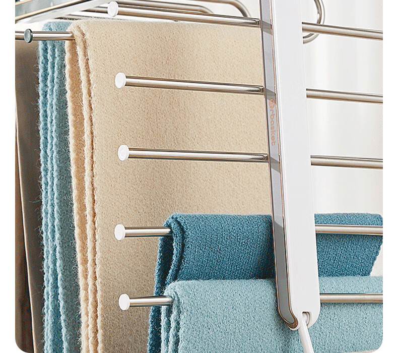 40,000km Folding Pants Hanger Multi-Layer Multifunctional Non-Slip Trouser Rack Home Use Pants Clip Organizer 11