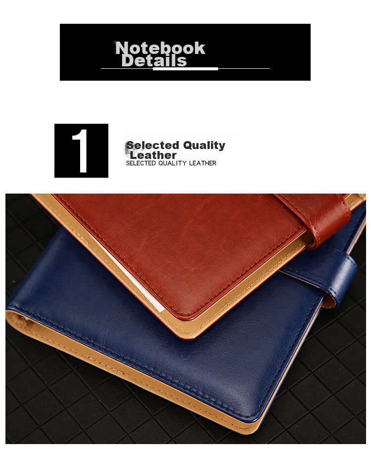 TENGXIONG Notebook A5 Detachable Ring-Bound Leather Cover B5 Loose-Leaf Notebook, Thickened Buckle Journal, Diary, Simple Office Meeting Business Record Book, Stationery Customization with Logo 6