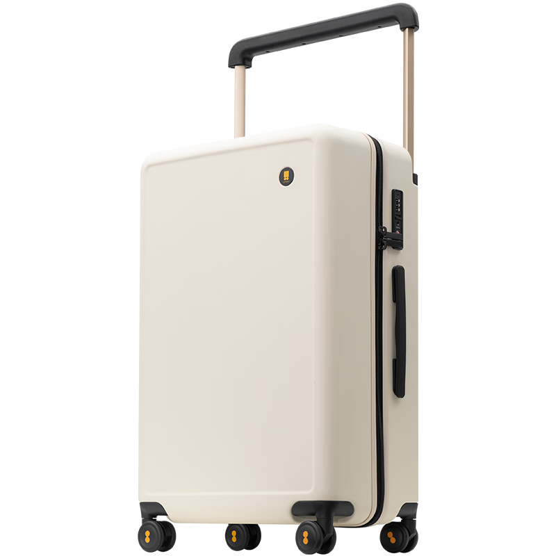 LEVEL8 Suitcase with Wide Handle, Travel Case for Men And Women, 26-Inch Large Capacity Password Lock, Spinner Wheels, Yuexiangjia Series, Apricot Color