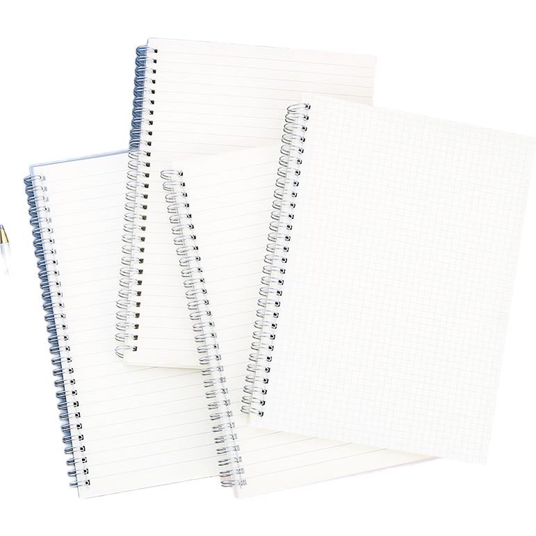 Faramon Side-Flip Spiral Notebook, Thick Loose-Leaf Notebook, Grid Notebook, A5 Soft Cover Notebook for Students' English Error Correction And Diary, Grid Notebook, Pack of 4