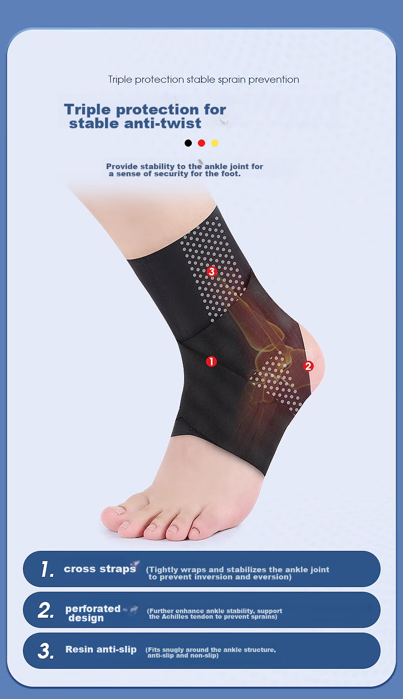 Chidong Ankle Support Bandage for Sports Protection, Basketball Running Sprain Prevention, Breathable Black Pair, Size L 3