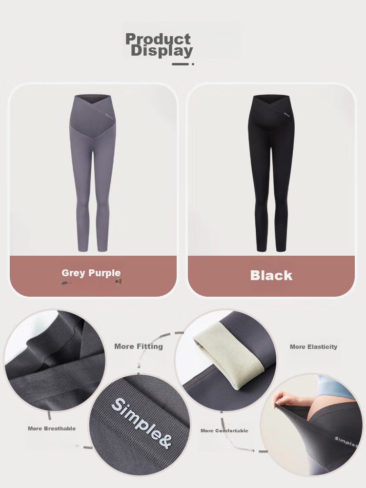 9I9 Maternity Pants Winter Fleece-Lined Wearable Loose-Fitting Wide-Leg Trousers for Pregnant Women, Adjustable Casual Pants A122 Black L 13
