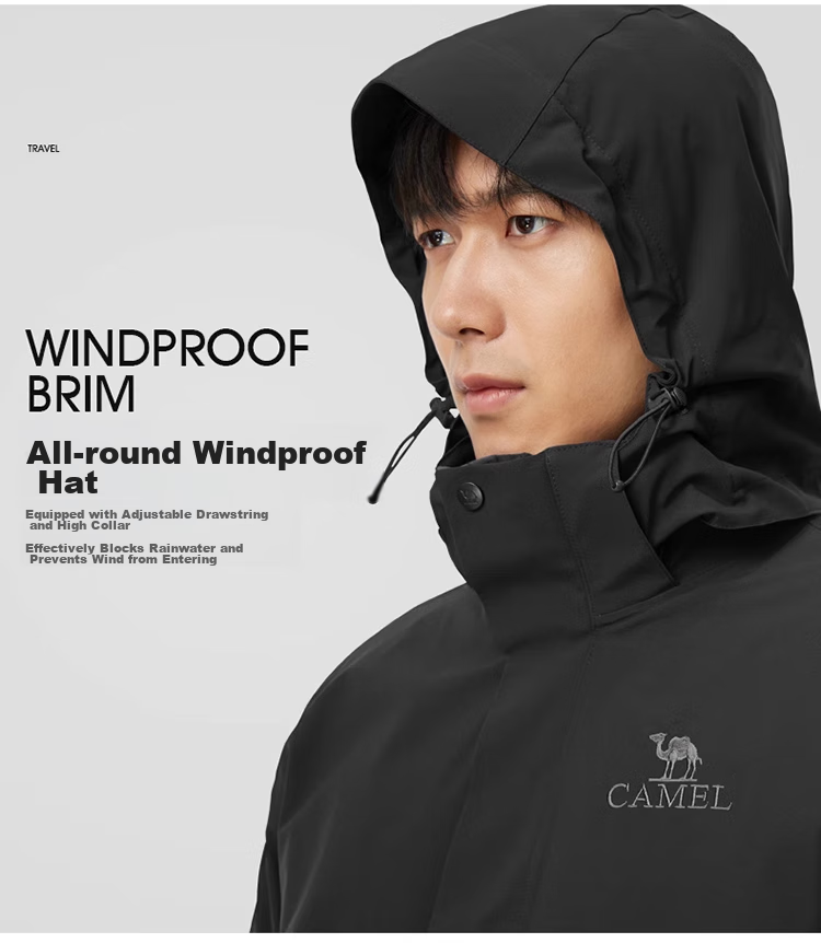 CAMEL Cold-Resistant Windbreaker with Goose Down Inner Liner, Men's Three-In down Jacket, Mountaineering Coat [Snow Region] A13CAFa0064 27