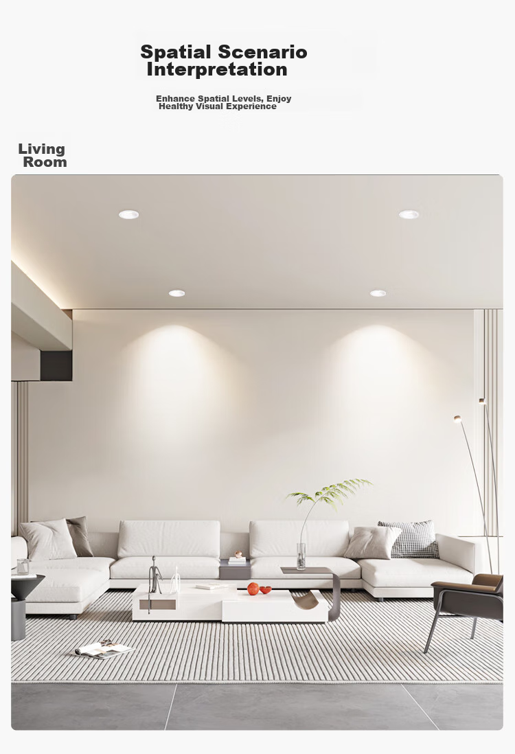 NVC LED Downlight, Living Room Background Wall Recessed, Washed Wall Small Hill Aluminum Material, 7W White Cup Warm White [Mingyue], Ra95 11