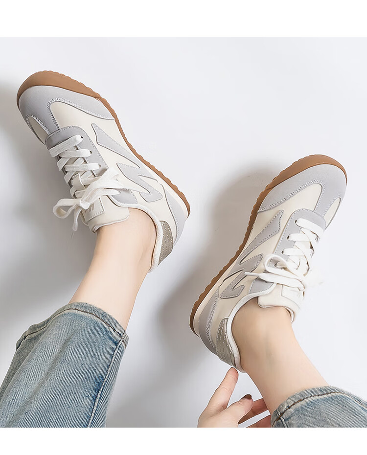 Huili Official Women's Shoes, Dexun Shoes for Women, New Trendy Footwear for Spring 2026, Beige Gray, Size 38 11