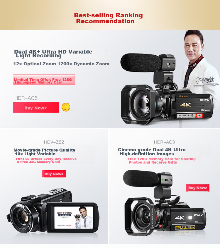 ORDRO [2026 Major Upgrade] Z20 4K HD Digital Camera Handheld DV Recorder Portable Professional All-In Camera for Home, Travel, Meetings, TikTok Short Videos 1