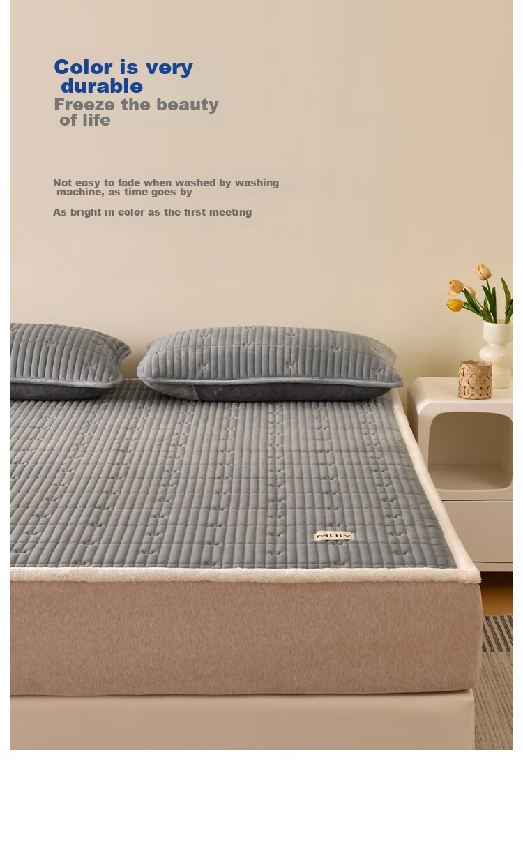 MLILY Mattress 1.8m x 2m Dual-Sided Single Mattress Pad with Warm Plush Cloud-Like Support 11