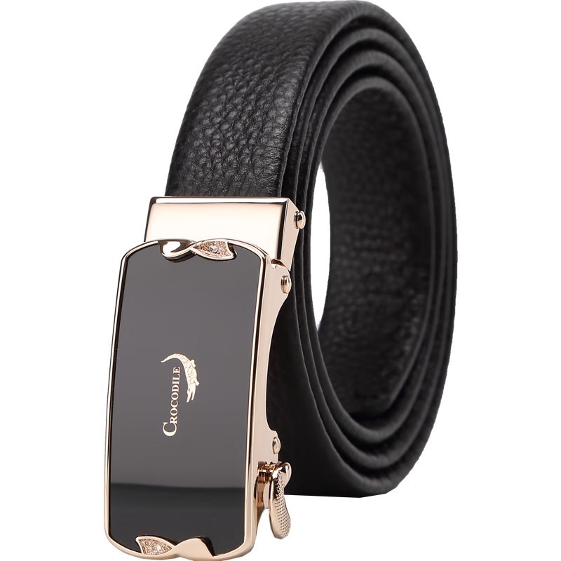 CROCODILE Top-Grain Leather Automatic Buckle Women's Belt, Business Suit Waistband, Birthday Gift for Girlfriend, DT257