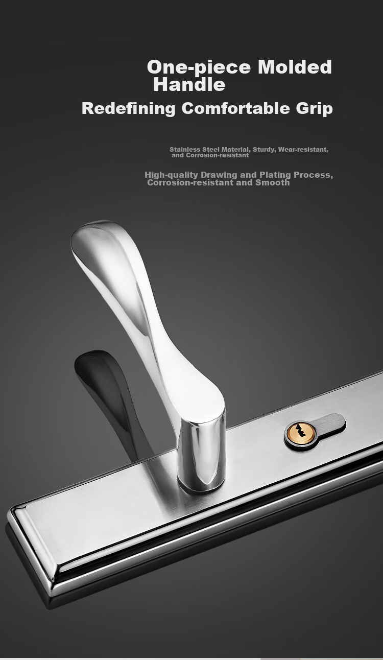 Fly.Globe Door Lock, Interior Bedroom Door Lock, Anti-Theft Stainless Steel, No Hole Modification Required, Adjustable Hole Spacing, Wooden Door Lock 8