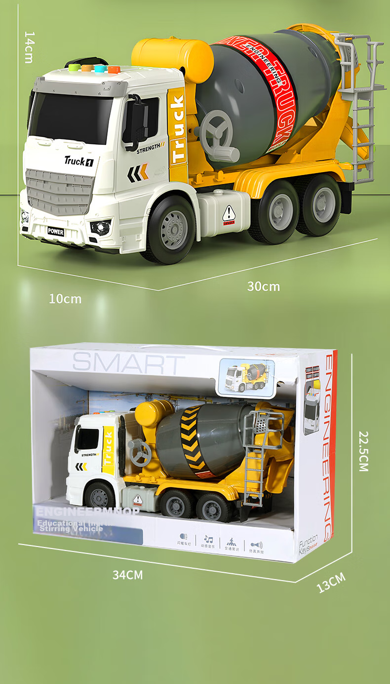 Cawndilla Families Large Children's Mixing Truck Toy Car Model Construction Vehicle for Boys And Girls, Birthday Gift 13