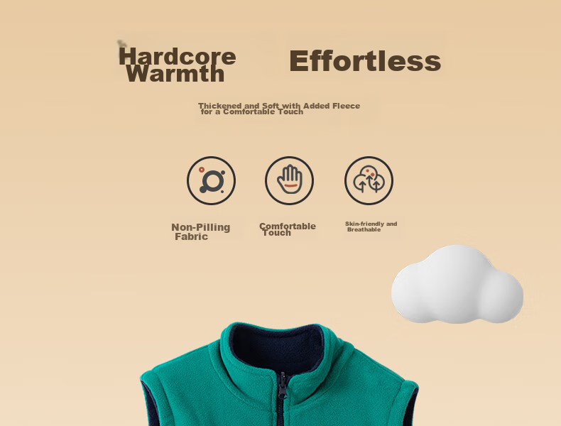 NUBIWU Children's Vest for Older Kids, Spring And Autumn Waistcoat, Boys' Fleece Vest, Double-Sided Wear, Boys' Sleeveless Jacket 5