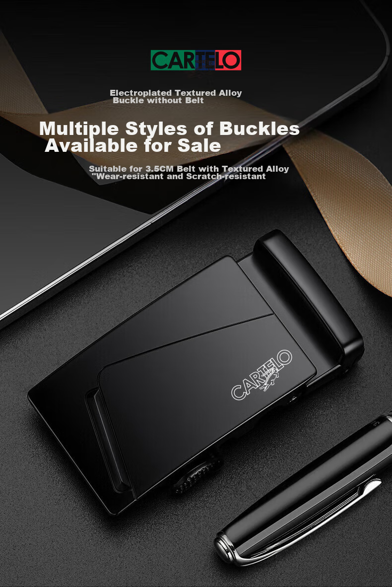 CARTELO Men's Automatic Buckle Belt Buckle, Business Accessory, Casual Simple Belt Buckle, Gift for Boyfriend 2