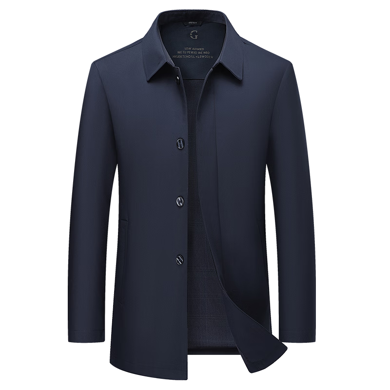 FIRS Anti-Wrinkle Men's Jacket Spring Autumn Business Casual Lapel Trench Coat Dad Workwear Executive Outerwear