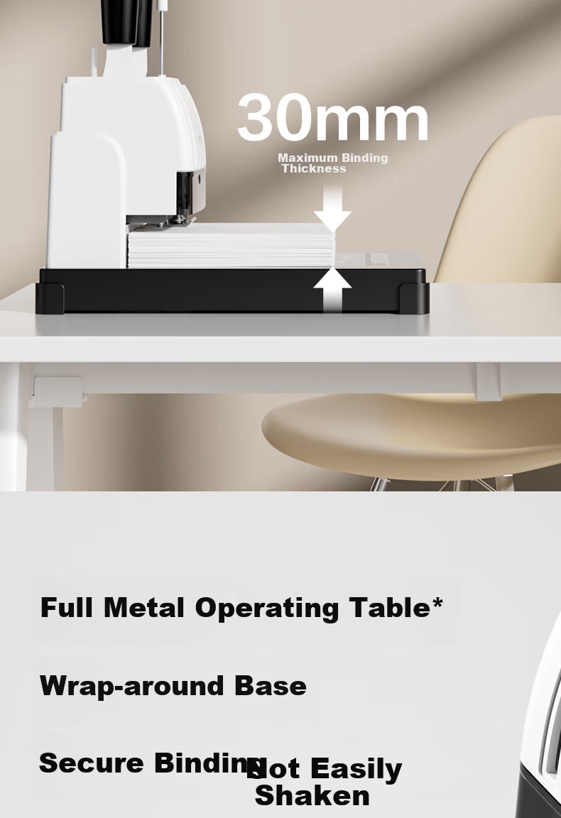 Deli Financial Binder, 300-Page Capacity, Hole Puncher, Office File Riveting Machine, Metal Desktop Flagship Model 33015 3