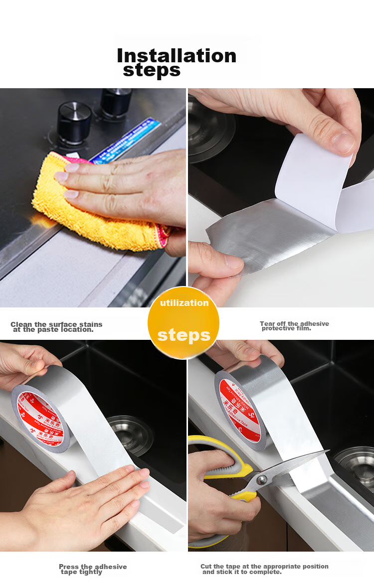Mileqi Aluminum Foil Tape, Heat-Resistant, Thickened Tin Foil Paper, Kitchen Waterproof And Oil-Proof Self-Adhesive Tape, for Range Hood Exhaust Pipe And Air Conditioning Duct Wrapping, Sealing And Insulation, 10 Cm Wide 11