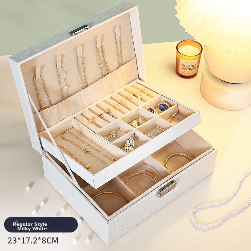 Jiadu Jewelry Storage Box for Necklaces, Earrings, Rings, Earrings, Luxury High-End Exquisite Watch Chain Organizer Jewelry And Gemstone Gift Box