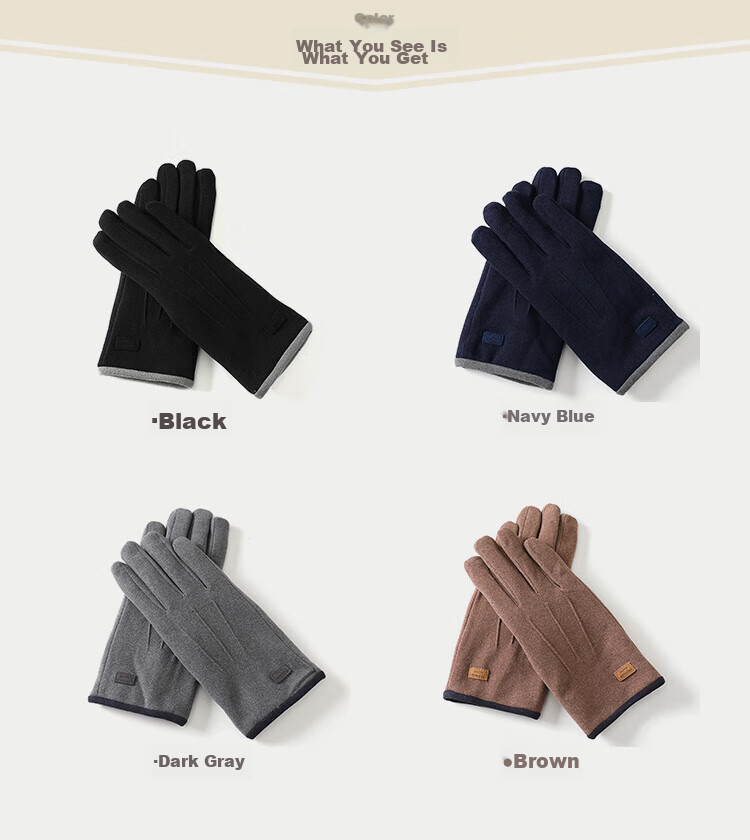 JIUMU Warm Gloves for Men, Winter Thickened Fleece-Lined, Suitable for Cycling And Driving, Windproof And Cold-Resistant, Touchscreen Compatible 6