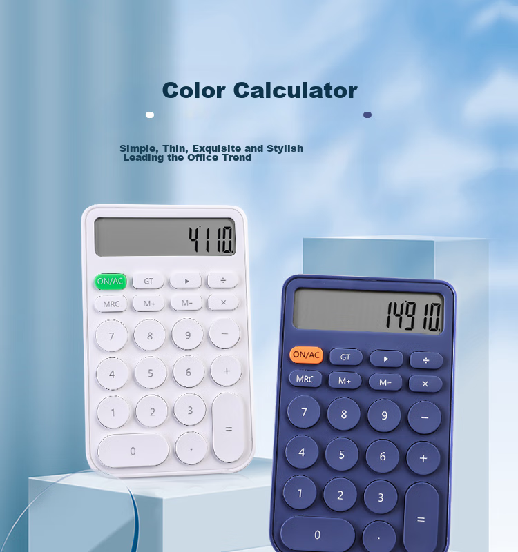 TIANSE 3c Digital All-Net Low Price Protection Candy Color Simple Calculator, 12-Digit Large Screen Fashionable Desktop Computer Tablet Portable, Office Supplies, TS-1721, Bamboo Gree 2