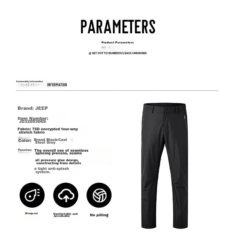 Jeep Men's Outdoor Windproof Warm Fleece Pants, Breathable Moisture-Wicking Durable Hiking Climbing Fleece Trousers for Me 18