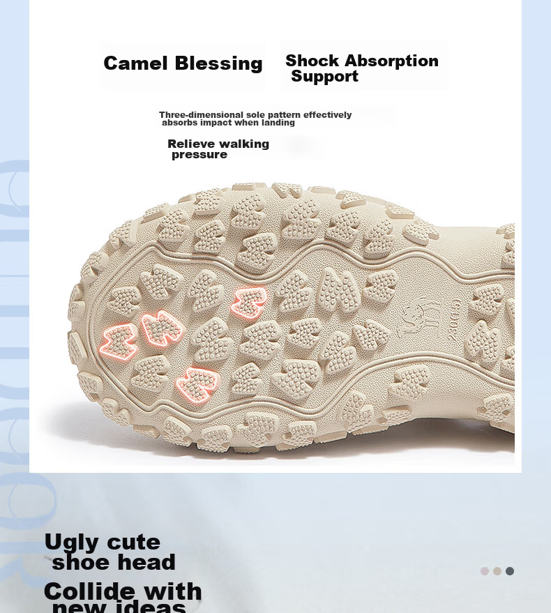CAMEL Ugly-Cute Hiking Shoes for Women, Fashionable Color-Block Outdoor Casual Shoes L24S076620 Beige/silver/black 40 33