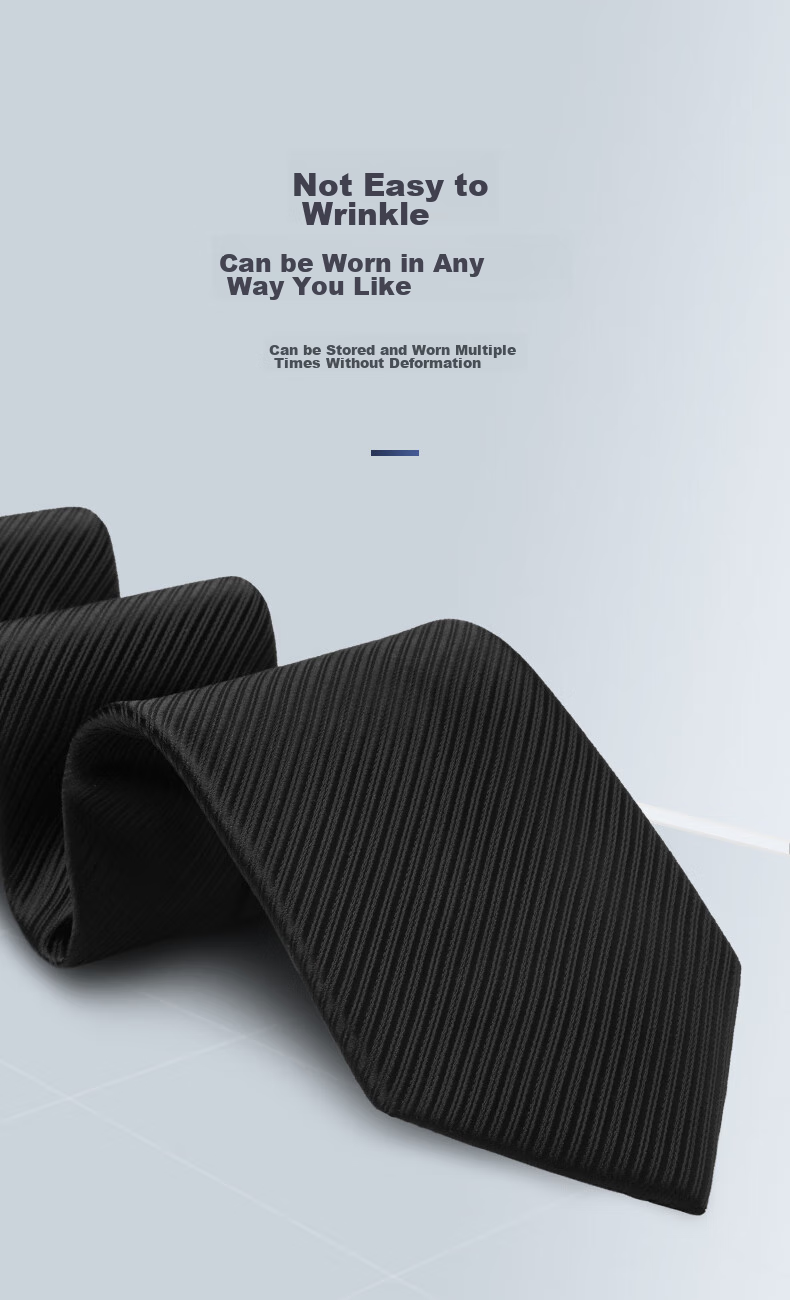 Luomeng Men's Business Formal Necktie, 8cm Hand-Tied, for Interviews, Work, Groomsmen, Wedding Ceremony, Gift Box Packaging 5