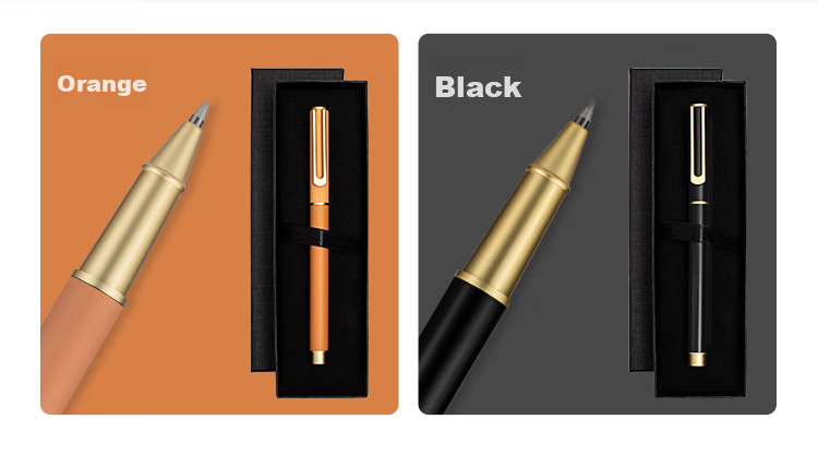 TIANSE 0.5mm Signature Pen Metal Gel Pen Stylish Design, Annual Meeting Gift, New Year Gift, Teacher's Day Gift, High-End Heavy-Feel Business Pen with Bullet Tip, TS-1220 Black Barrel Black Ink 5