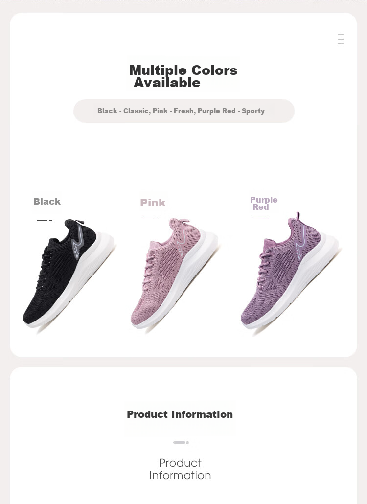 Warrior Spring And Autumn Breathable Comfortable Casual Mesh Mom Shoes KGHC452YD Purple Red 35 3