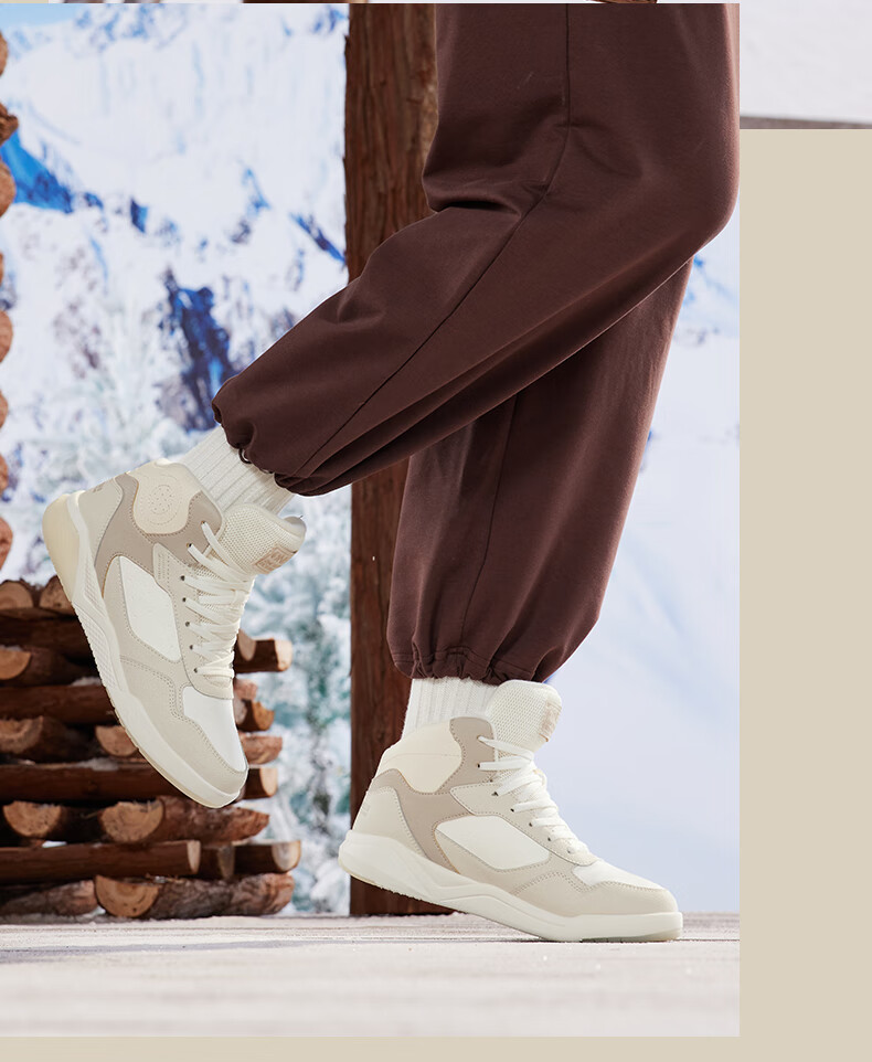 361° Women's Sports Shoes, Autumn And Winter High-Top Warm Fleece-Lined Heightening Casual Sneakers, Style 682146606A-1 21