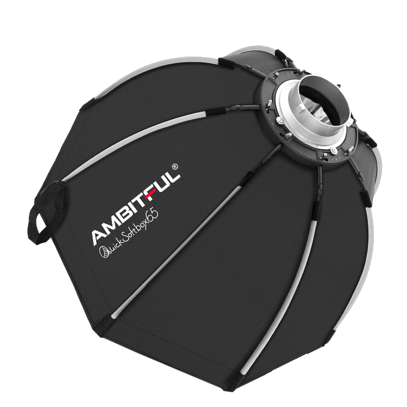 AMBITFUL QS90cm Octagonal Softbox with Grid, Quick Installation, Portable, Suitable for Continuous Light Fill, Film And TV Flash, Soft Light Cover, Photography Studio