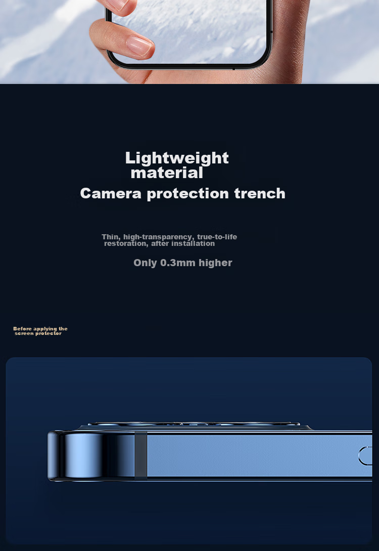 ESCASE IPhone 13 Pro Max/13 Pro Camera Lens Protector for IPhone 13 Pro/13 Pro Max, Metal 3 Blue Sapphire Rear Camera, High-Definition Wear-Resistant Eagle Eye Graphite Gray 9
