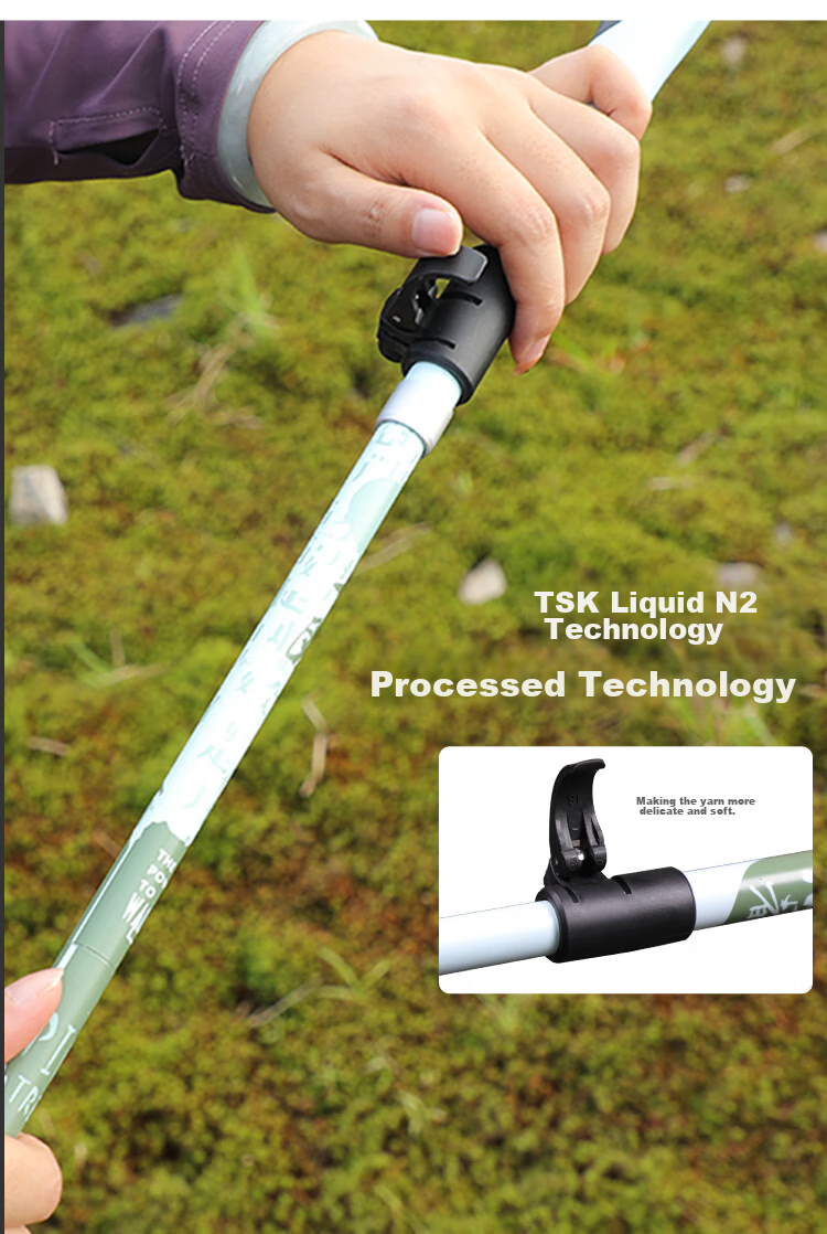 Pioneer Tianlangxing 9 Series Trekking Pole with Bent T-Handle, Carbon-Aluminum Alloy, Elderly Walking Stick, Dongfang Zhibai 17