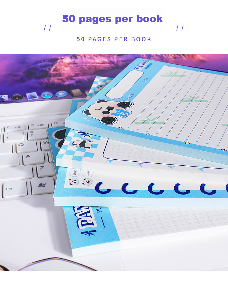 DiLe B5 Grid Notebook Paper, Lined Notepad for Students' Chinese Practice, Long Strip Memo Pad, Tear-Off Notebook, 50 Sheets/Book, BC23-1080 Grid Style 8