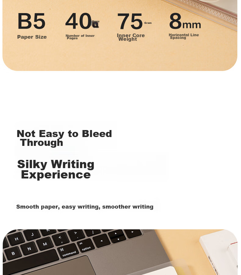 Deli B5 Loose-Leaf Notebook, Xingyu Watercolor Series, 40 Sheets/80 Pages, Comfortable to Hold, 8-Hole Refill Paper, Lined Pages, Replacement Covers, Exam Preparation, Error Correction, Homework Notebook HB540-P 13