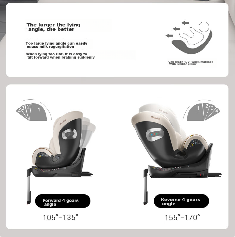 Innokids Child Safety Car Seat, Suitable for Ages 0-4 Ventilated And Heated, 360° Rotation, I-Size Certified, IK16N Black 21