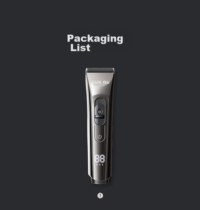 AUX Hair Clipper, Electric Trimmer for Children's Home Use, Professional Hair Cutting Scissors, Self-Haircut Tool, Hair Cutting Device with Complete Set of Hairdressing Tools [Standard Configuration + Double Scissors] 24