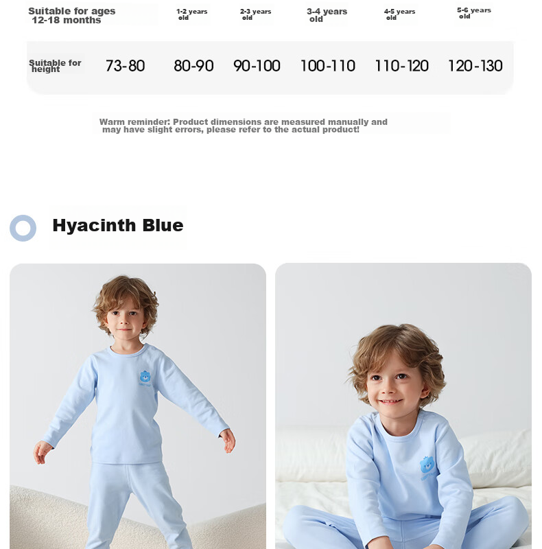 Beitaisi Children's Autumn Underwear Set, Baby Pure Cotton Thermal Underwear, Infant Autumn Clothing Set, Solid Color Style, Cat Belly Cotto 23