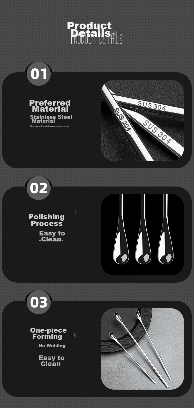 Banwushenghuo 304 Stainless Steel Mixing Spoon, Coffee Spoon, Small Soup Spoon, Dessert Spoon, Ice Cream Spoon, Seasoning Spoon, Small Salt Spoo 12