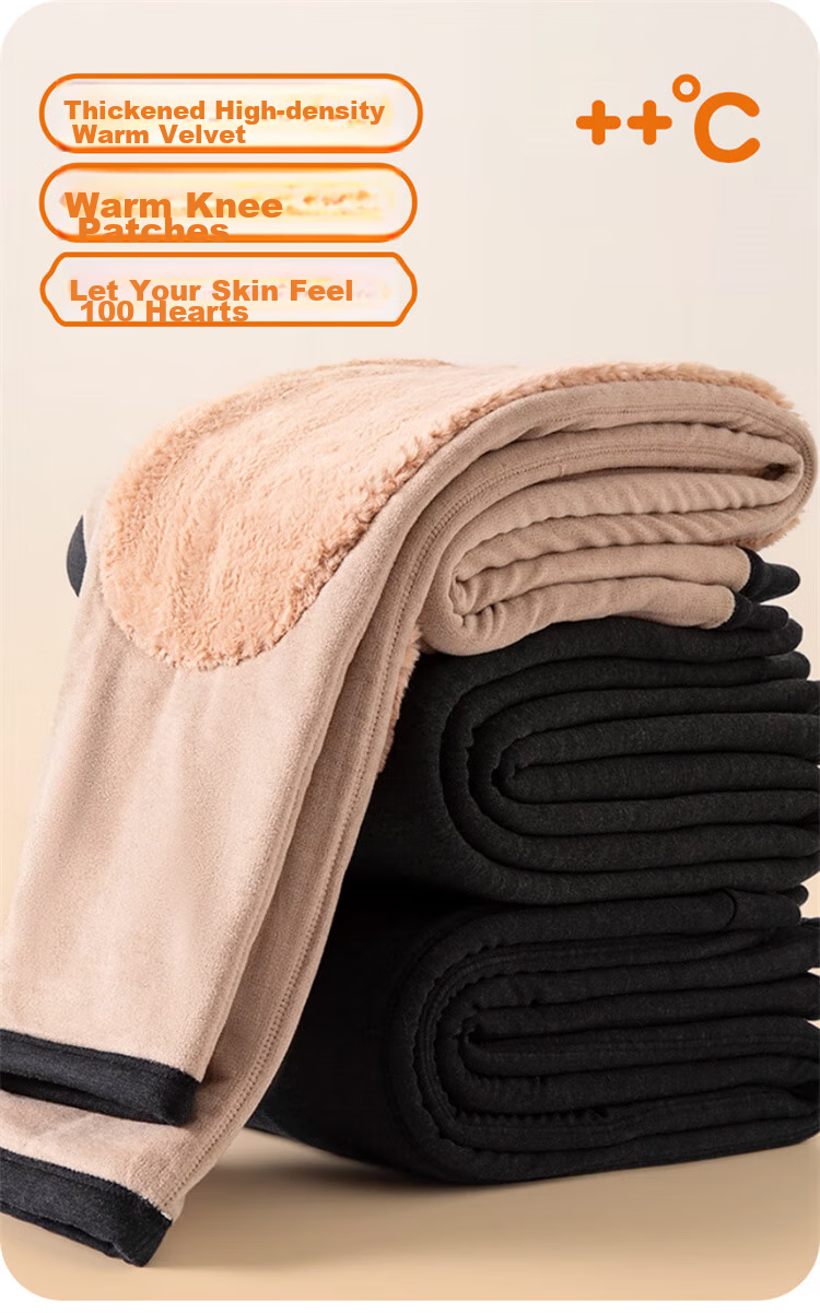 LangSha Cashmere Thermal Pants for Men, Fleece-Lined Thick Cotton Pants, Knee Protection Patches for Middle-Aged And Elderly, Outdoor Wear, Extra Thick for Northeast China 4