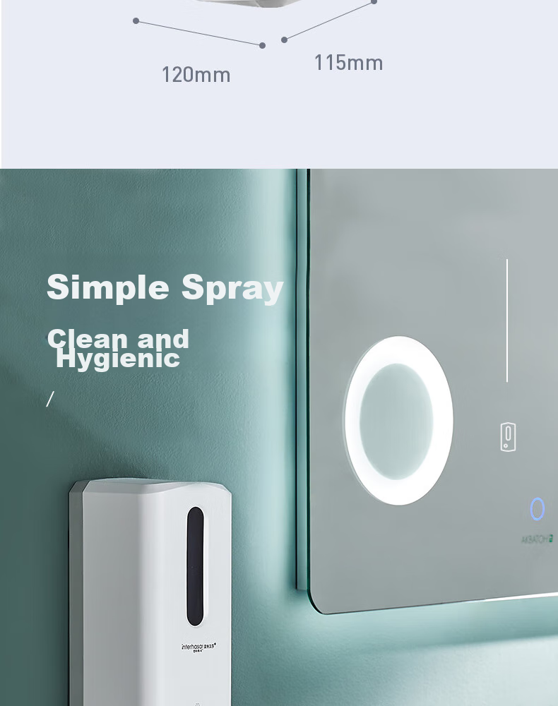 Interhasa! B802 Automatic Sensor Hand Sanitizer Wall-Mounted Hand Sanitizer Machine Alcohol Sprayer Atomizing Disinfection Hand Cleaner 17