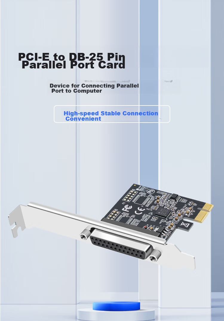 EB-LINK PCI-E Parallel Port Card, DB25 Printer 1284 Expansion Card, Industrial Computer LPT Adapter Card 2