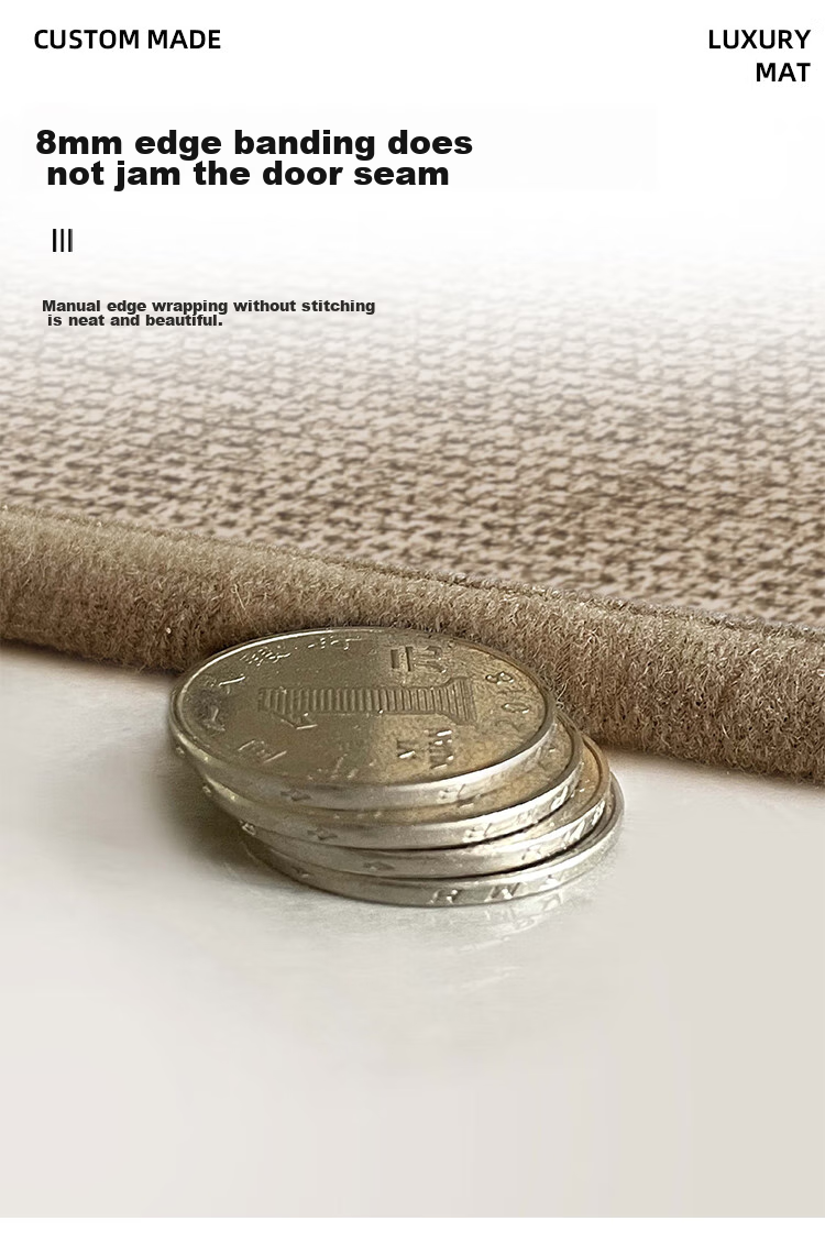Qimian Entrance Mat, Simple Solid Color Non-Slip Dirt-Resistant Foyer Doormat, Sandalwood, 80*120cm 4
