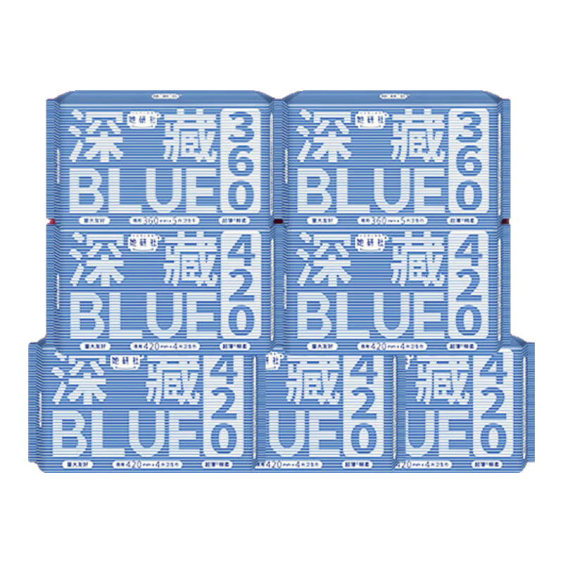 Herlab Deep Blue Sanitary Pad Set, Night Use Combination, 30 Pieces, Ultra-Thin, Quick-Absorbing, Breathable Menstrual Pads, Sold by JD