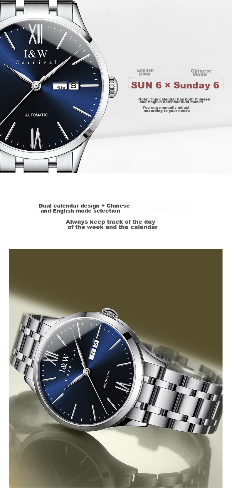 Aiwochi Swiss Iw Watch, Men's Fully Automatic Mechanical Watch, Men's Luxury Timepiece, 2026 New Model, Brand Waterproof Business Genuine Product 10