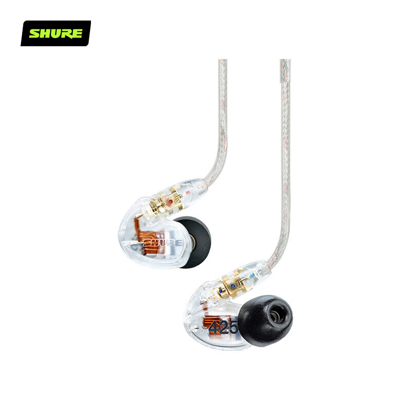 SHURE SE425 Dual-Unit Dynamic Iron In-Ear Headphones, High-Resolution Noise-Cancelling Isolation Headphones, Sports Earphones, HIFI Music Earphones, Transparent Color