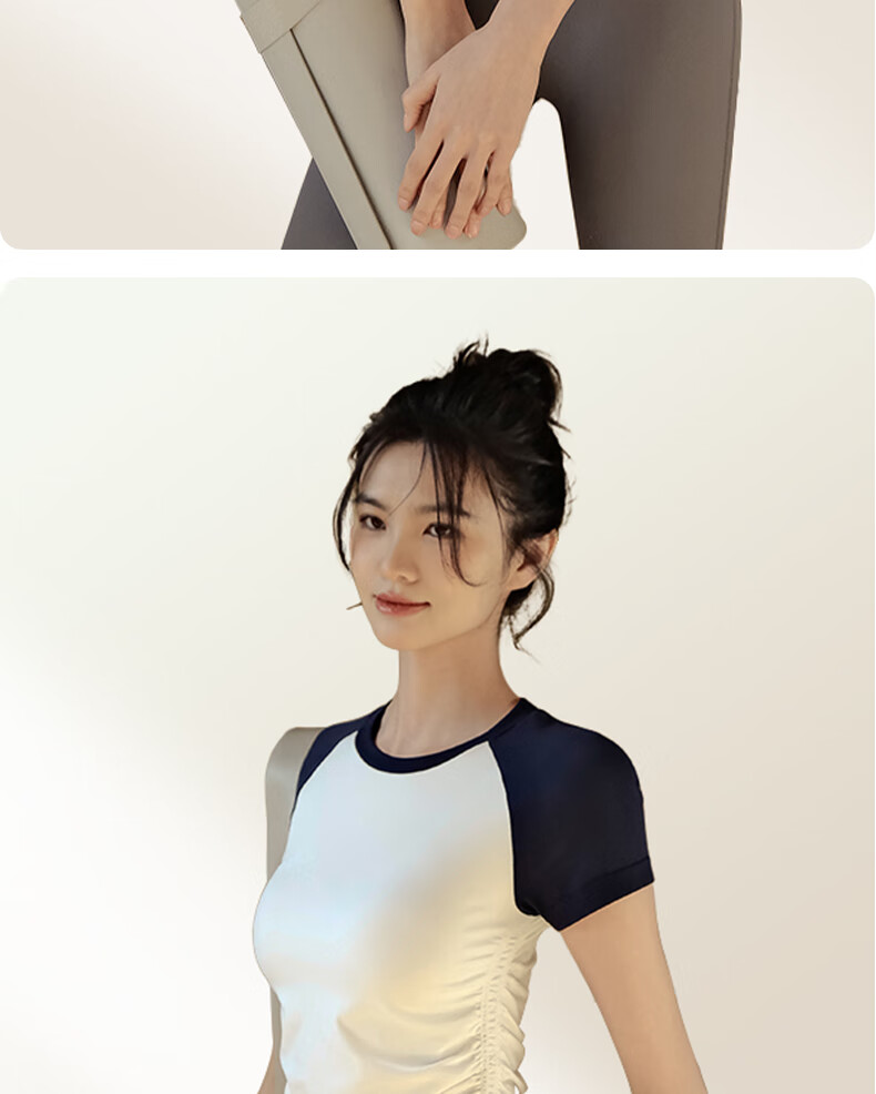 XUEXIMAN Yoga Wear for Women, Summer Sports Short-Sleeve T-Shirt, Pilates Top, Running And Cycling Quick-Dry Fitness Clothing 15