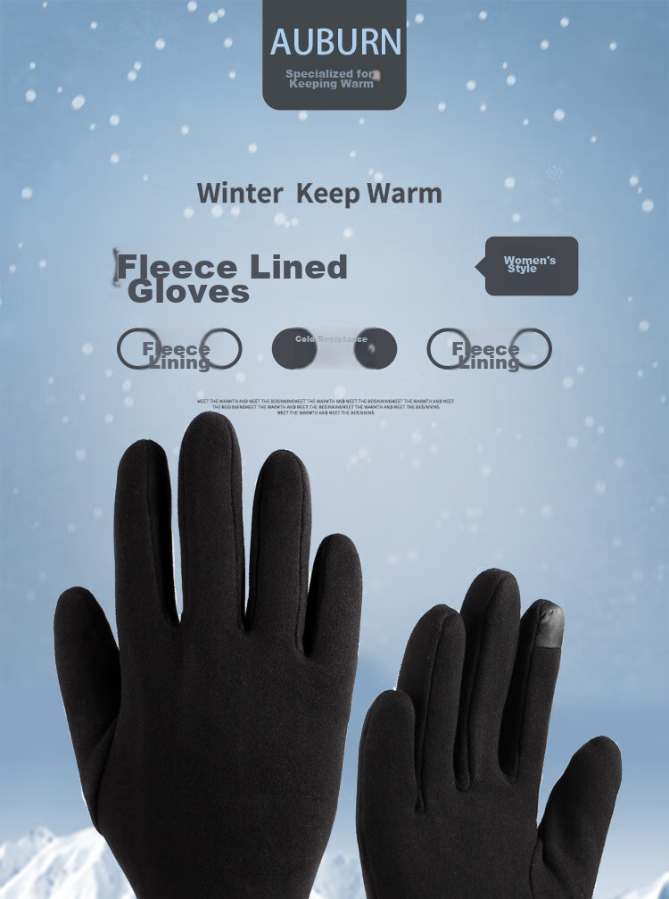 Huojuren Women's Gloves, Cold-Resistant And Warm Gloves, Touchscreen Compatible Electric Vehicle Gloves, Driving Gloves H3043 Black 1