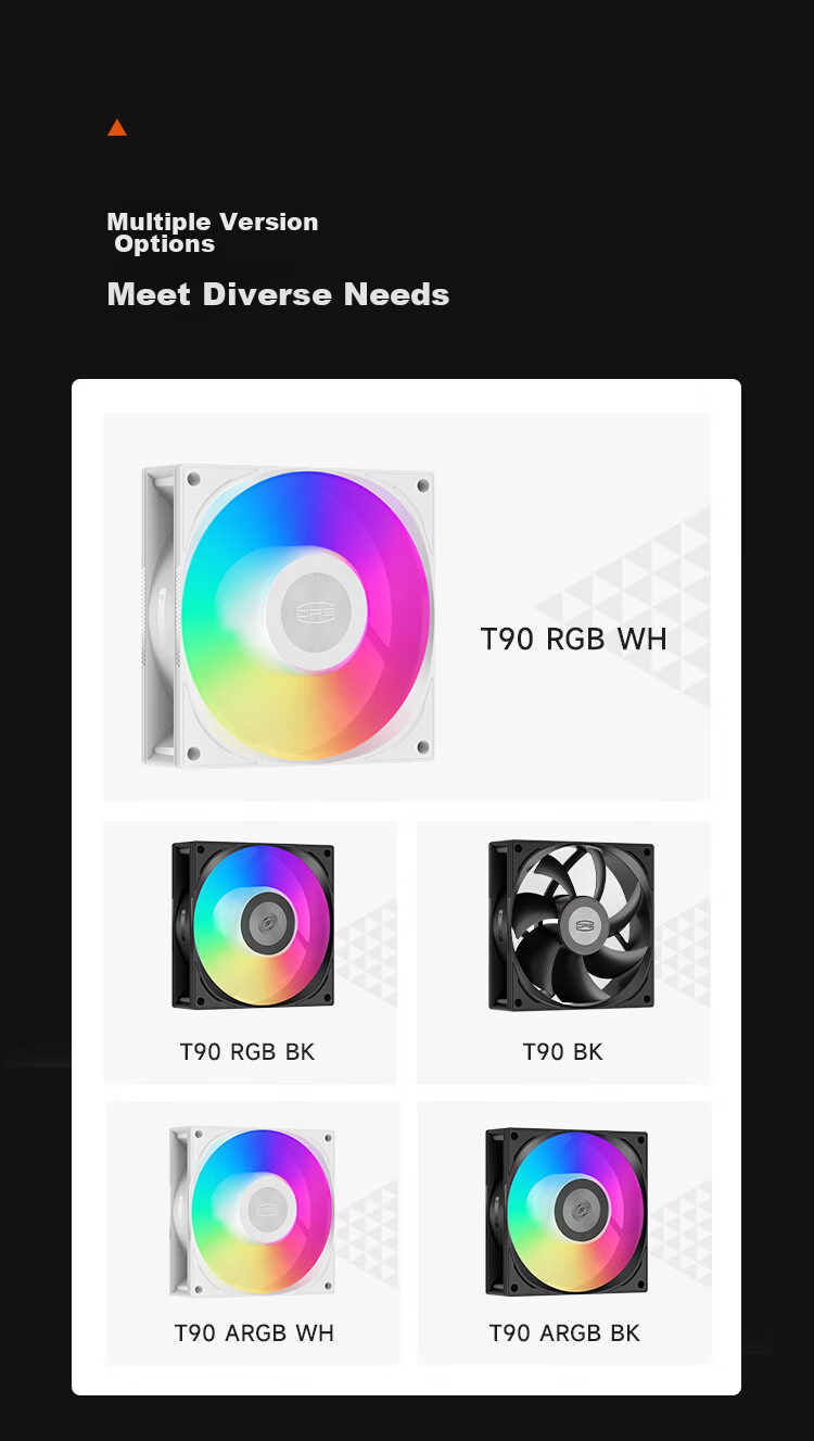 PCCOOLER Wind Blade T90 SRGB WH White Phantom 9CM Case Fan (PWM/Hydraulic Bearing/Compatible with CPU Coolers for Modification/9025 Specification) 2