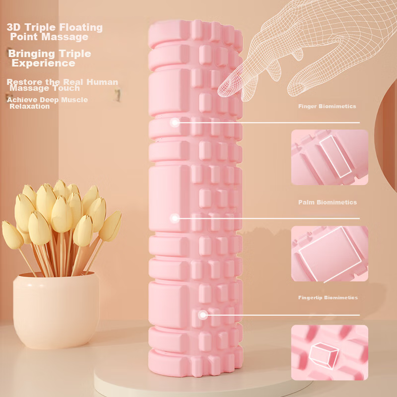 PROIRON Puli'ai Yoga Column Foam Roller Muscle Relaxation Solid Massage Stick Calf Roller for Beginners, Pink
