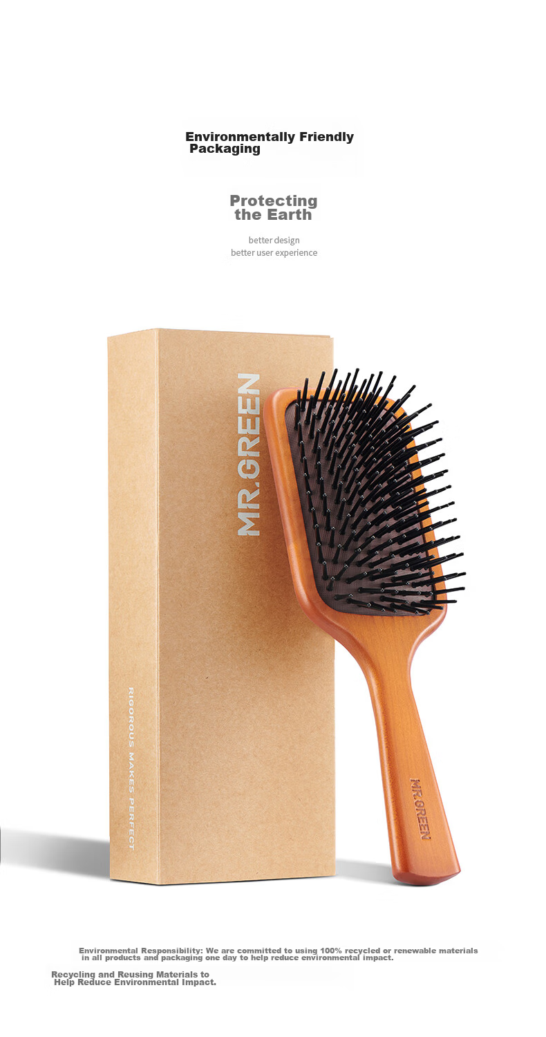 MR.GREEN German Air Cushion Massage Comb for Women, Pneumatic Wooden Comb for Men, Volumizing Tool, Gift Box, High-Quality Practical Birthday Companion Gift Mr-7502 9