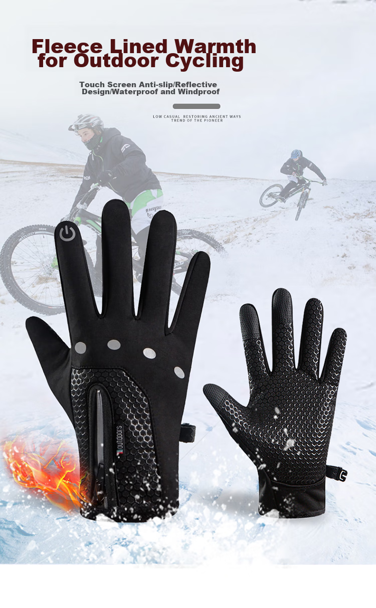 SolarStorm Winter Warm Gloves, Waterproof And Windproof, Fleece-Lined, Suitable for Men And Women, Touchscreen Compatible, Outdoor Cycling, Thickened Non-Slip Gloves 1